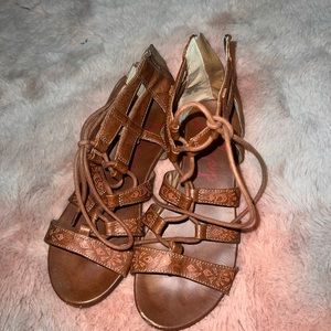Brown gladiator sandals